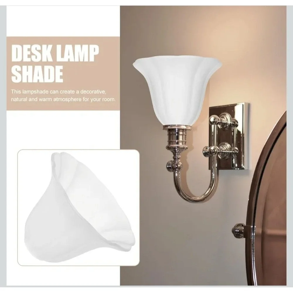 Veemoon E27 Vintage Glass Lampshade Small White Frosted Glass Lampshade European